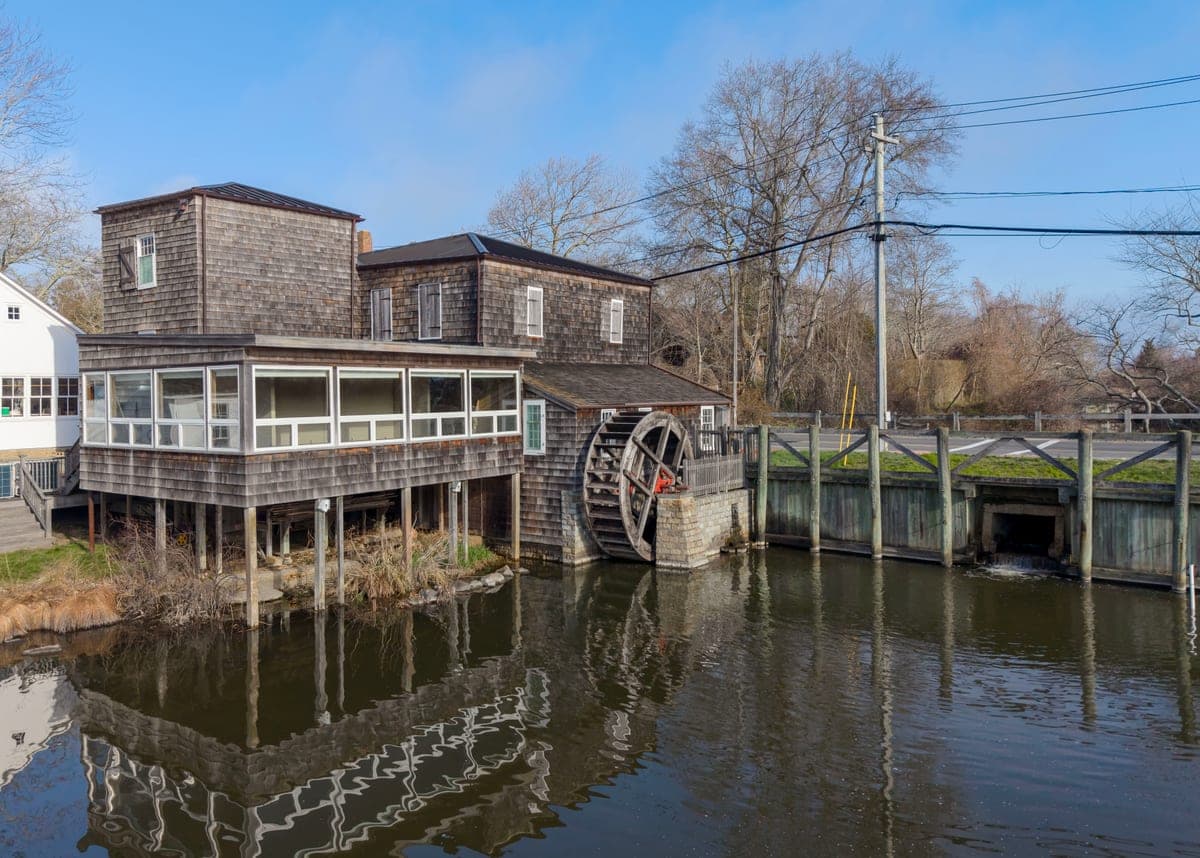 The Water Mill, a historic water-powered grist mill in Water Mill, New York. The original mill dates to 1644.