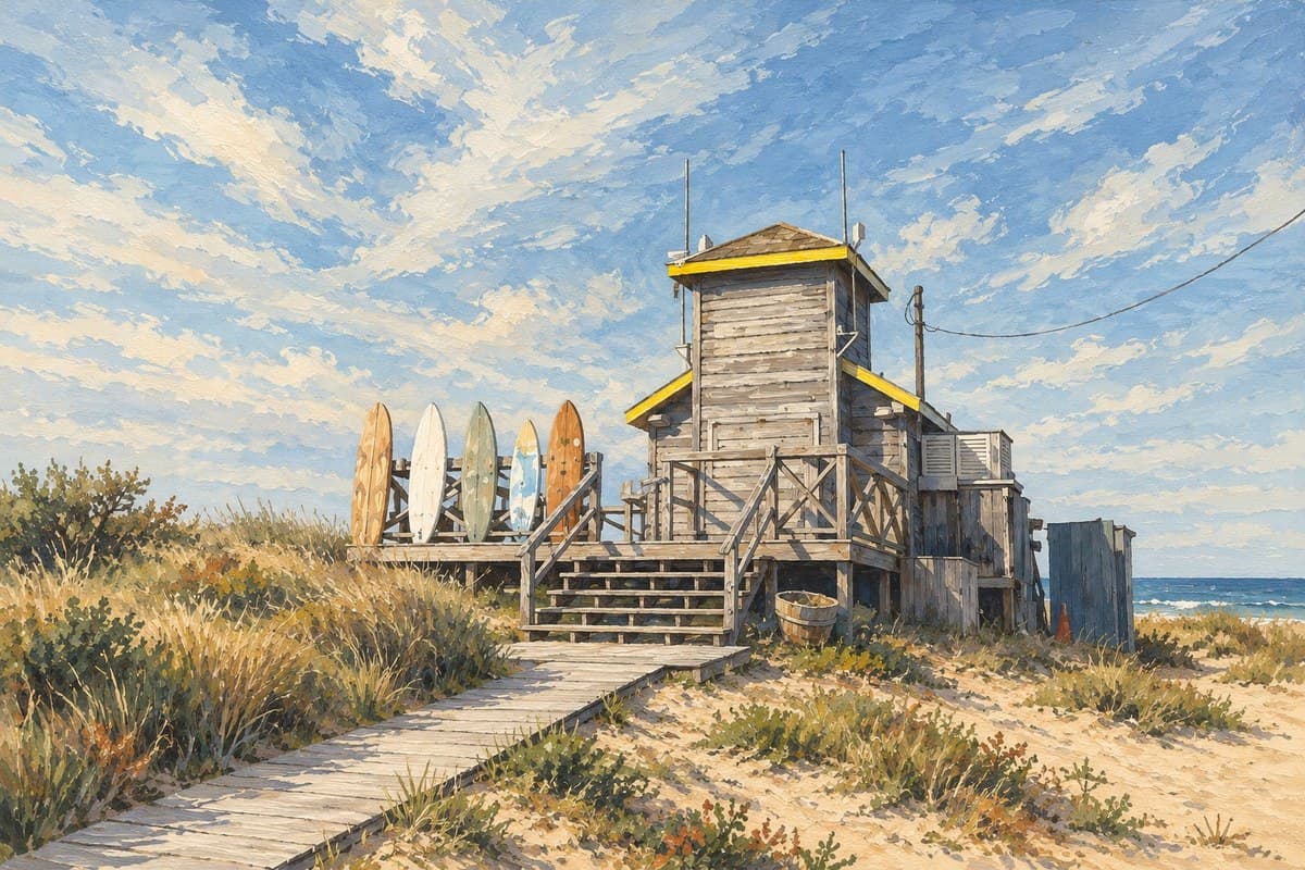 Painted illustration of Atlantic Double Dunes Preserve
