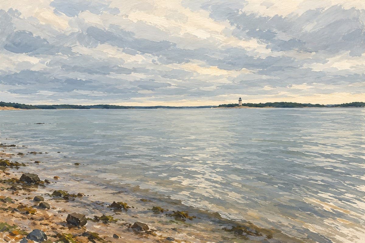 Painted illustration of Cedar Point County Park — Lighthouse Trail