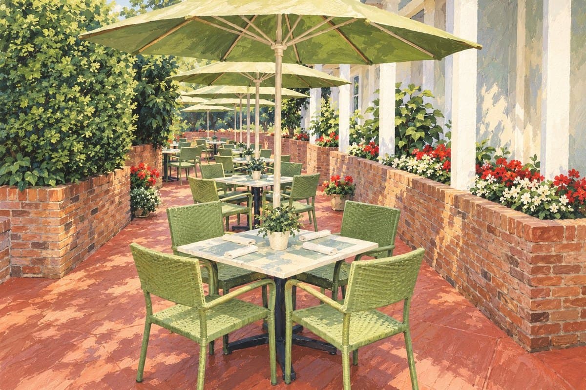 Painted illustration of Claude's Restaurant at the Southampton Inn
