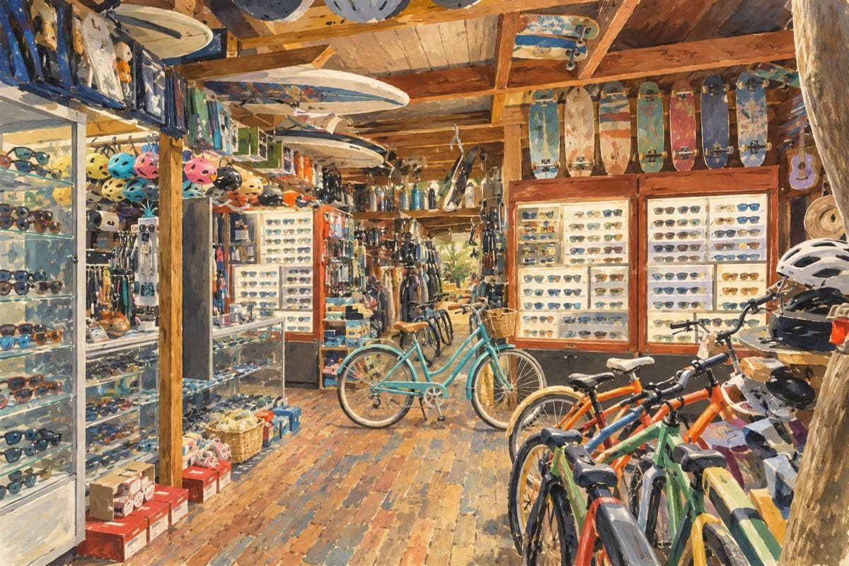 Painted illustration of Khanh Sports in East Hampton