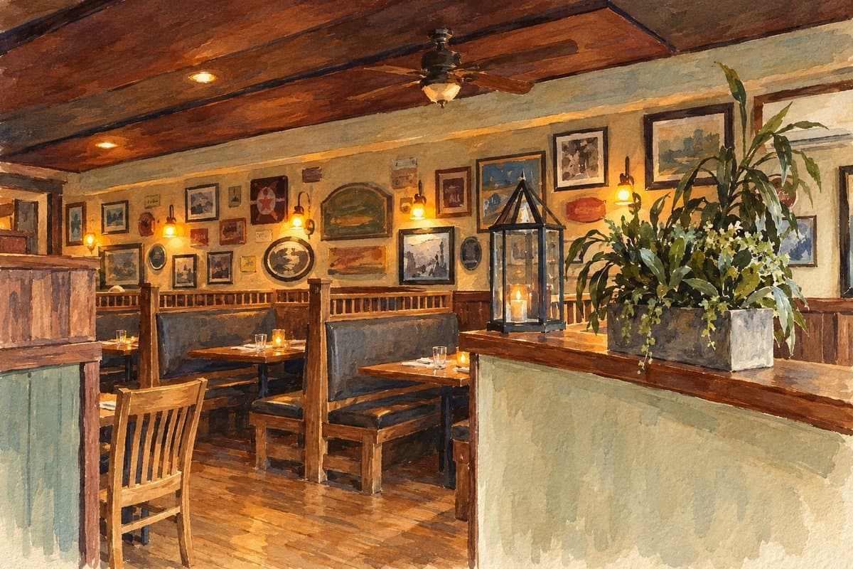 Painted illustration of M.J. Dowling's Steakhouse & Tavern