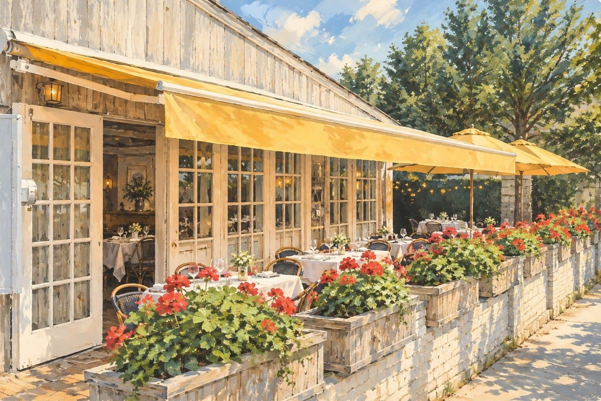 Painted illustration of Serafina East Hampton