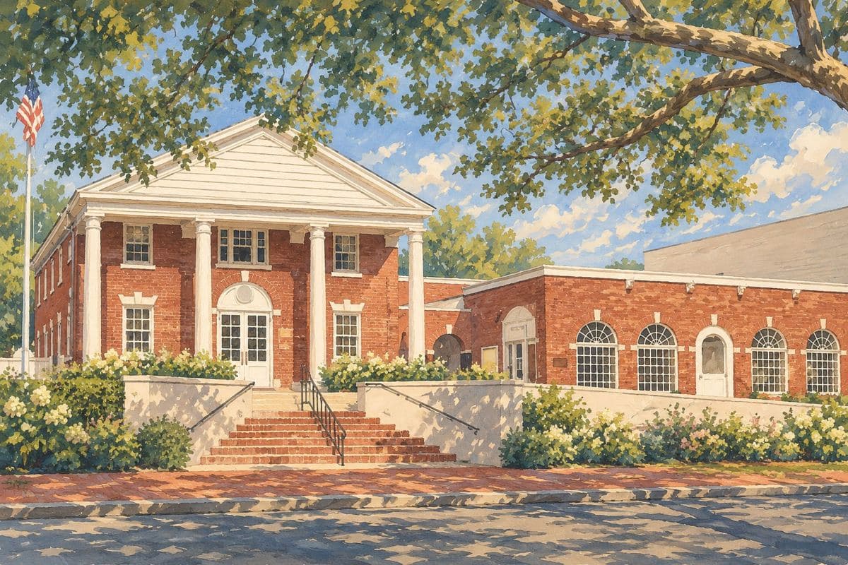 Painted illustration of Southampton Cultural Center
