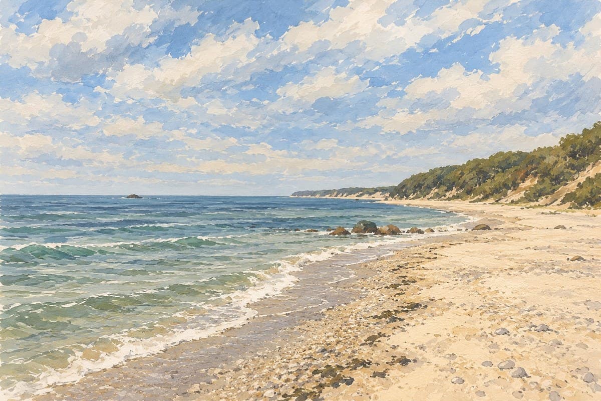 Painted illustration of Wildwood State Park Bluff Loop